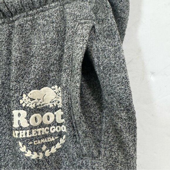 Roots Cotton Salt & Pepper Back Logo Pockets Cuff Sweatpant Track Pants Joggers - Picture 9 of 16
